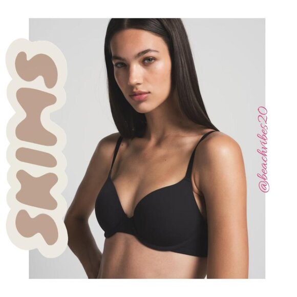 SKIMS Fits Everybody T-Shirt Bra 34DDD Onyx NWT O-348 & O-349 - Picture 2 of 5